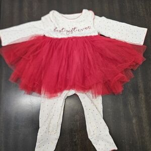 Mud Pie Christmas onesie tutu best gift ever 6-9 months